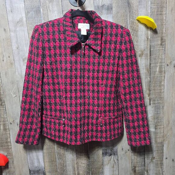 Christopher & Banks Jackets & Blazers - Christopher & Banks Vintage 90s Red Tweed Wool Blazer Jacket